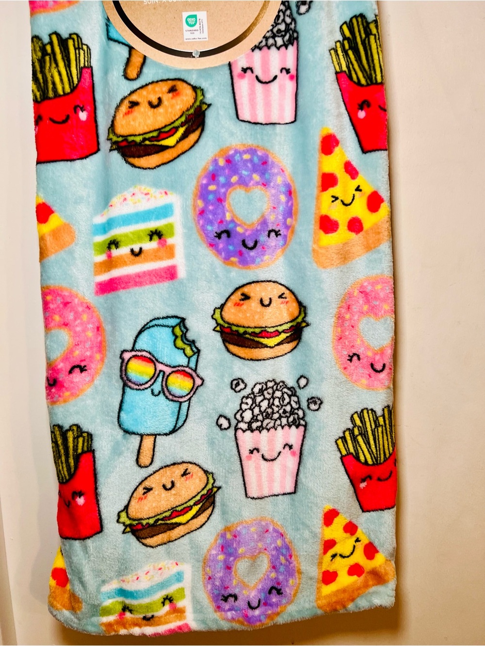 Novelty Happy Food Plush Throw Blanket Burgers Cake Pizza Popcorn Popsicles
